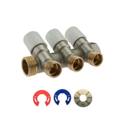 Collettore con Rubinetto Di Arresto a Vitone con uscite 1/2"x16