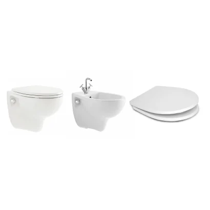 Coppia sanitari Vaso, bidet e sedile coprivaso Colibrì 2 sospesi