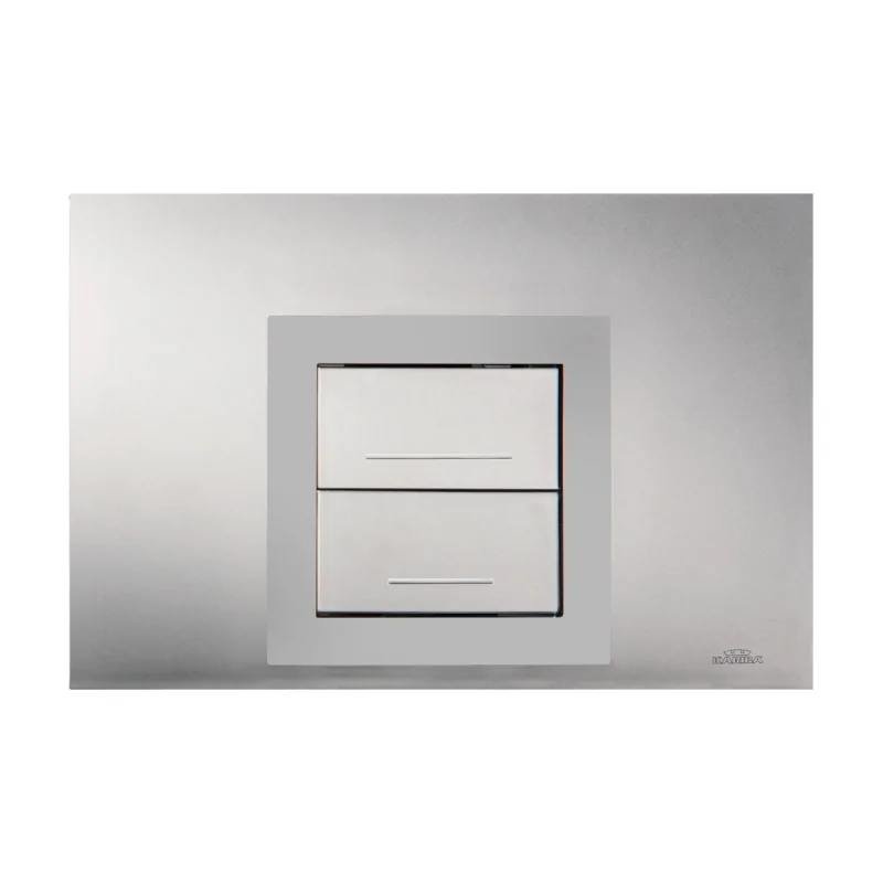 Placca di comando AUREA DUO satinata per cassette scarico WC ad incasso Kariba Placca di comando AUREA DUO satinata per cassette scarico WC ad incasso Kariba