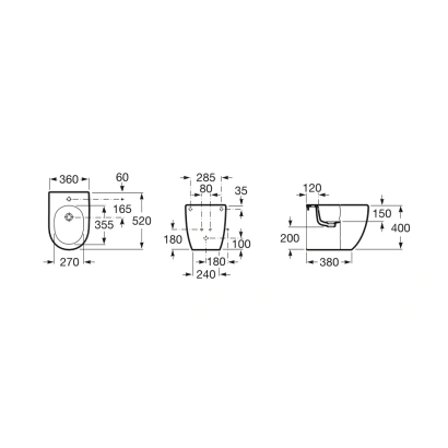 Bidet NEW MERIDIAN filo parete