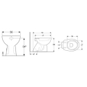 Misure bidet COLIBRÌ 2 a terra scarico a pavimento