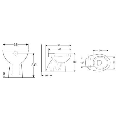 Coppia sanitari Vaso, bidet e sedile coprivaso compatibile Colibrì 2 a terra