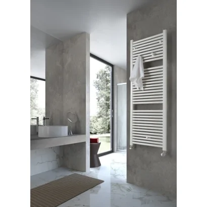 Radiatore termoarredo scaldasalviette dritto in acciaio bianco