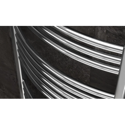 Radiatore termoarredo scaldasalviette curvo in acciaio cromato Lazzarini, modello Roma