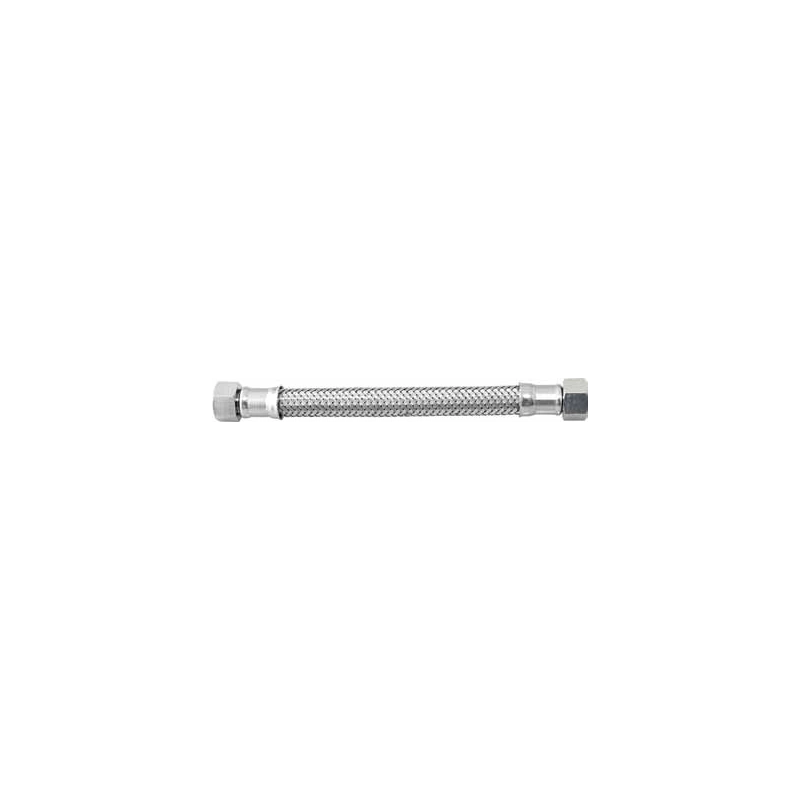 Tubo flessibile trecciato in acciaio inox AISI 304 7 fili DN10 1/2"F x 1/2"F Tubo flessibile trecciato in acciaio inox AISI 304 7 fili DN10 1/2"F x 1/2"F