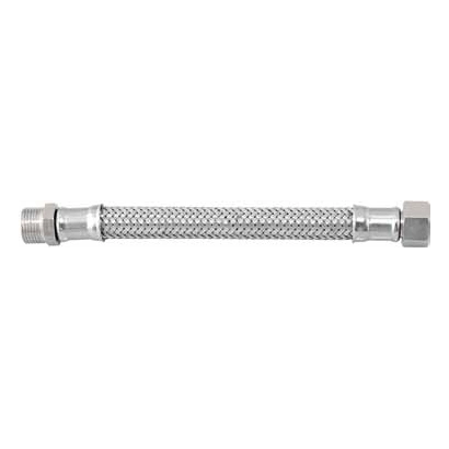 Tubo flessibile trecciato in acciaio inox AISI 304 7 fili DN10 3/8"M x 3/8"F