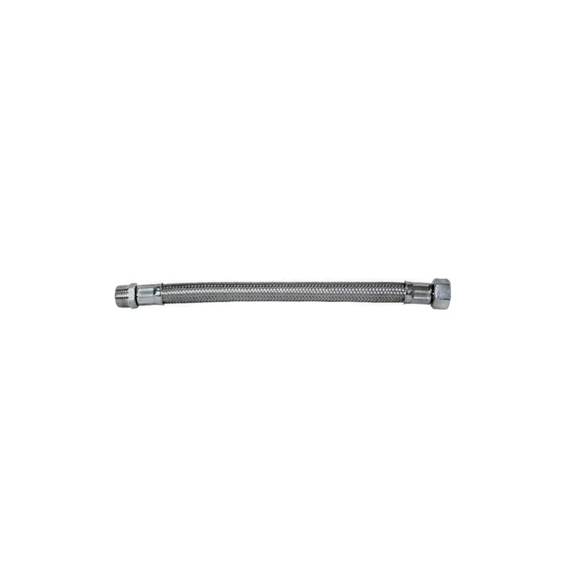 Tubo flessibile trecciato gigante in acciaio inox AISI 304 10 fili DN13 1/2"M x 1/2"F Tubo flessibile trecciato gigante in acciaio inox AISI 304 10 fili DN13 1/2"M x 1/2"F
