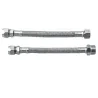 Tubo flessibile trecciato per monoforo in acciaio inox AISI 304 DN8 Lunghezza 35cm