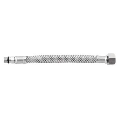 Tubo flessibile trecciato per miscelatori in acciaio inox AISI 304 7 fili DN8 M/F corto
