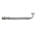 Tubo flessibile trecciato curvo in acciaio inox AISI 304 9 fili DN13 1/2M x 1/2F