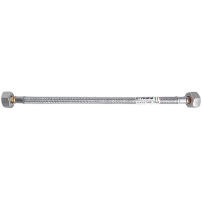 Tubo flessibile trecciato antischiacciamento in acciaio inox AISI 304 DN8 3/8"F x 3/8"F