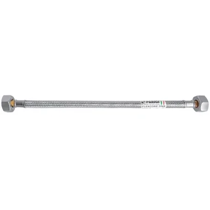 Tubo flessibile trecciato antischiacciamento in acciaio inox AISI 304 DN8 3/8"F x 3/8"F