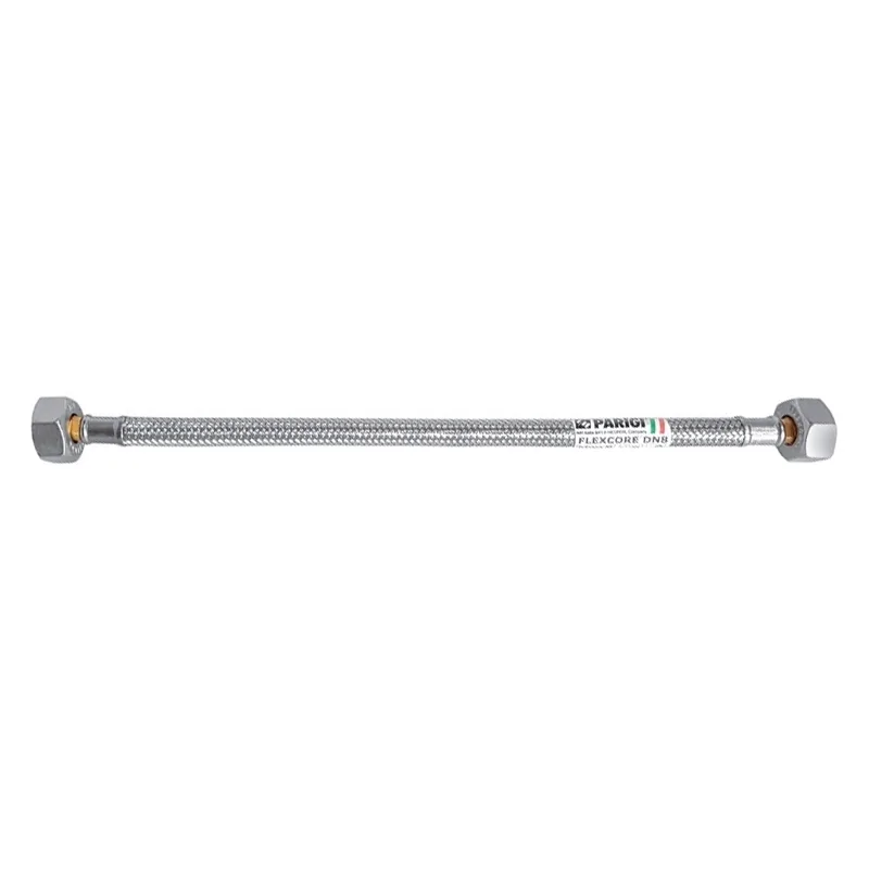 Tubo flessibile trecciato antischiacciamento in acciaio inox AISI 304 DN8 3/8"F x 3/8"F Tubo flessibile trecciato antischiacciamento in acciaio inox AISI 304 DN8 3/8"F x 3/8"F