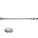 Tubo flessibile trecciato antischiacciamento in acciaio inox AISI 304 DN8 prolungato 1/2M x 3/8F