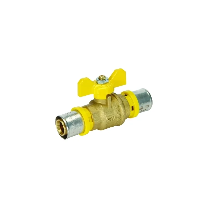 Valvola a sfera a pressare GAS con farfalla Valvola a sfera a pressare GAS con farfalla