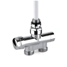 Valvola termostatizzabile mono-bitubo d'arredo cromata dritta con bypass e detentore