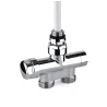 Valvola termostatizzabile mono-bitubo d'arredo cromata dritta con bypass e detentore