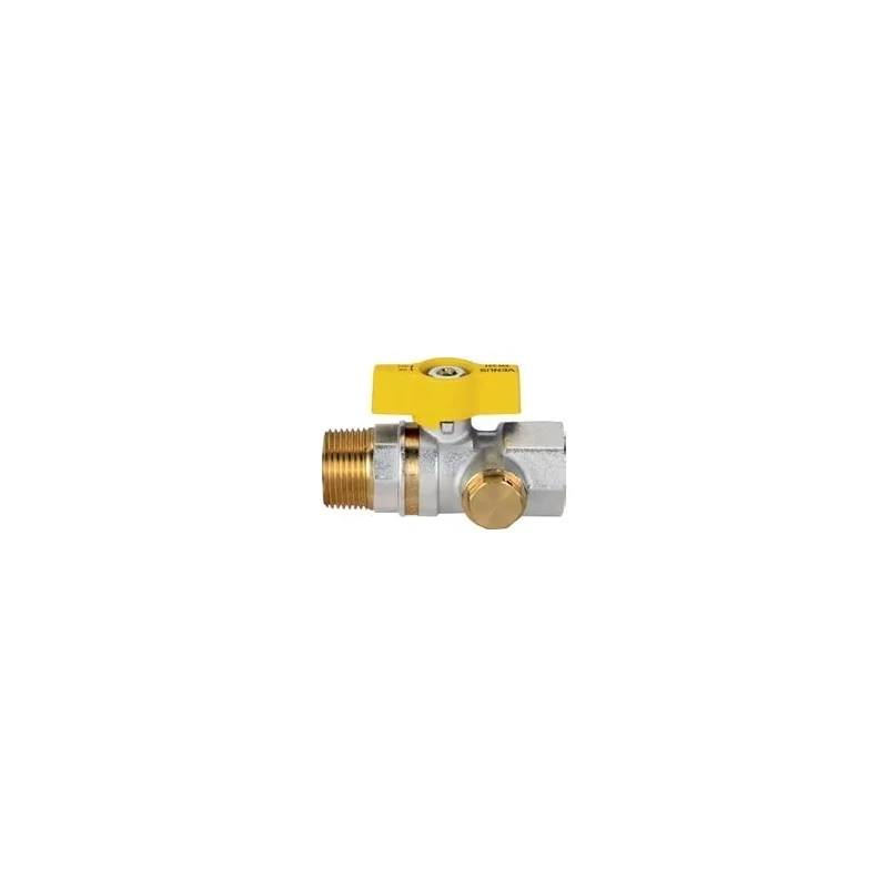 Valvola a sfera GAS Maschio/Femmina post-contatore con punto di presa di pressione da 1/4" laterale a passaggio totale Valvola a sfera GAS Maschio/Femmina post-contatore con punto di presa di pressione da 1/4" laterale a passaggio totale