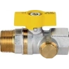 Valvola a sfera GAS Maschio/Femmina post-contatore con punto di presa di pressione da 1/4" laterale a passaggio totale