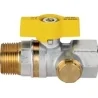 Valvola a sfera GAS Maschio/Femmina post-contatore con punto di presa di pressione da 1/4" laterale a passaggio totale