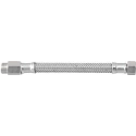 Tubo flessibile trecciato prolungato in acciaio inox AISI 304 7 fili DN10 1/2Mx3/8F