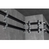 Collare in acciaio pesante Fischer modello CPT con vite e tassello SX ad aggancio automatico per tubazioni in plastica/metallo