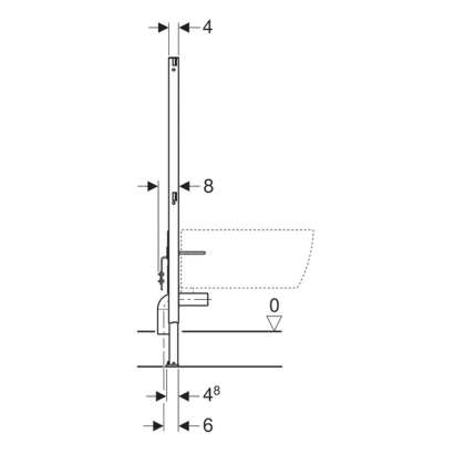 Modulo Geberit DUOFIX per bidet da 112 cm