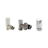 Kit composto da valvola e detentore ad angolo + testa termostatica ECO