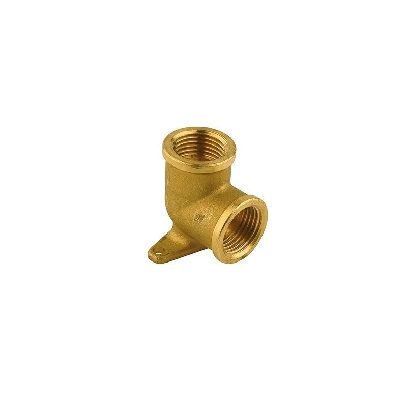 Gomito con Staffa 90° Femmina - Femmina in Ottone Gomito con Staffa 90° Femmina - Femmina in Ottone