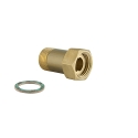 Codolo con dado girevole M/F sede piana in ottone giallo