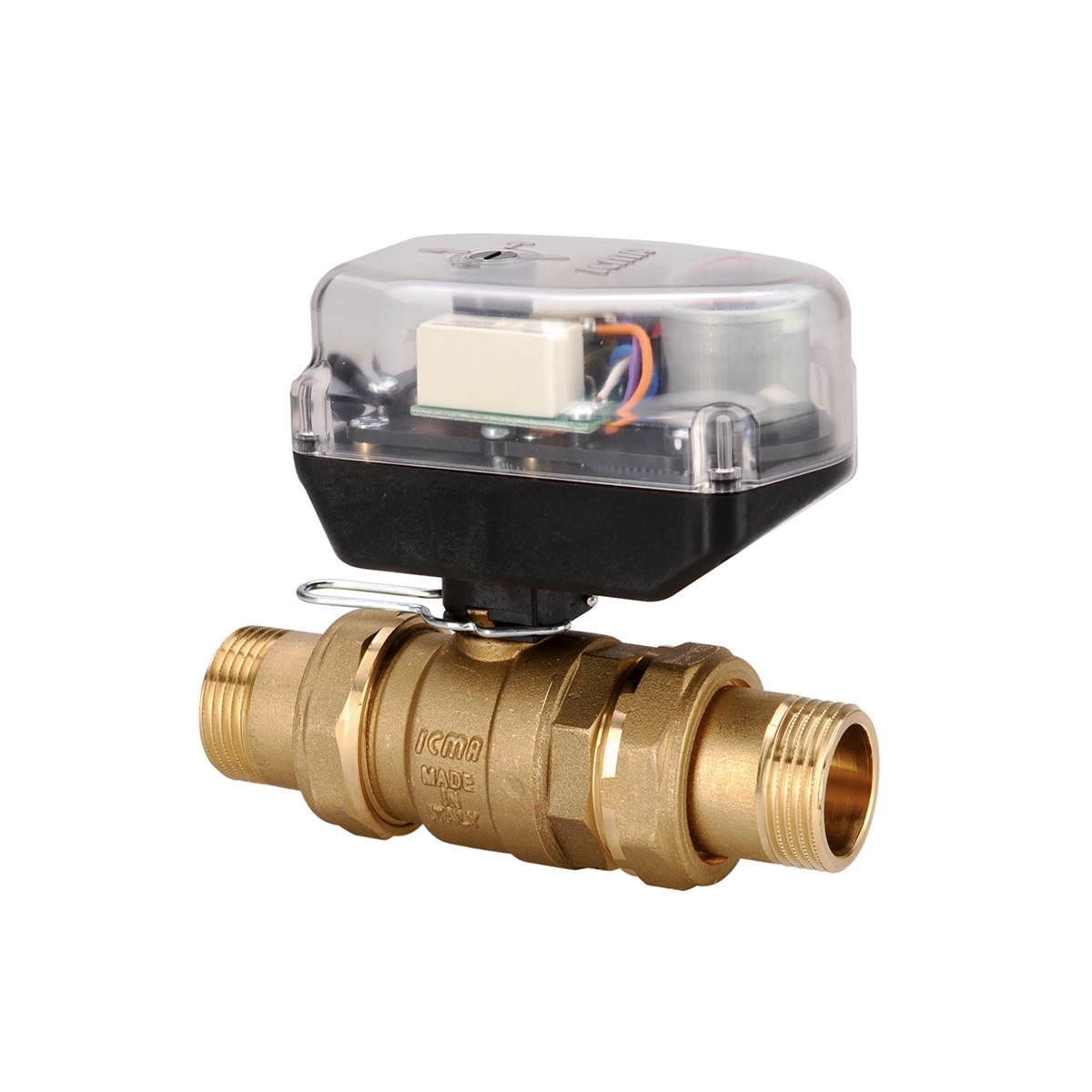 Valvola a sfera elettrica motorizzata a 3 fili con controllo a 2 vie e valvola a sfera motorizzata in ottone da 2 con interruttore manuale(Color:BSP-12VDC-3 WIRES 2 WAY