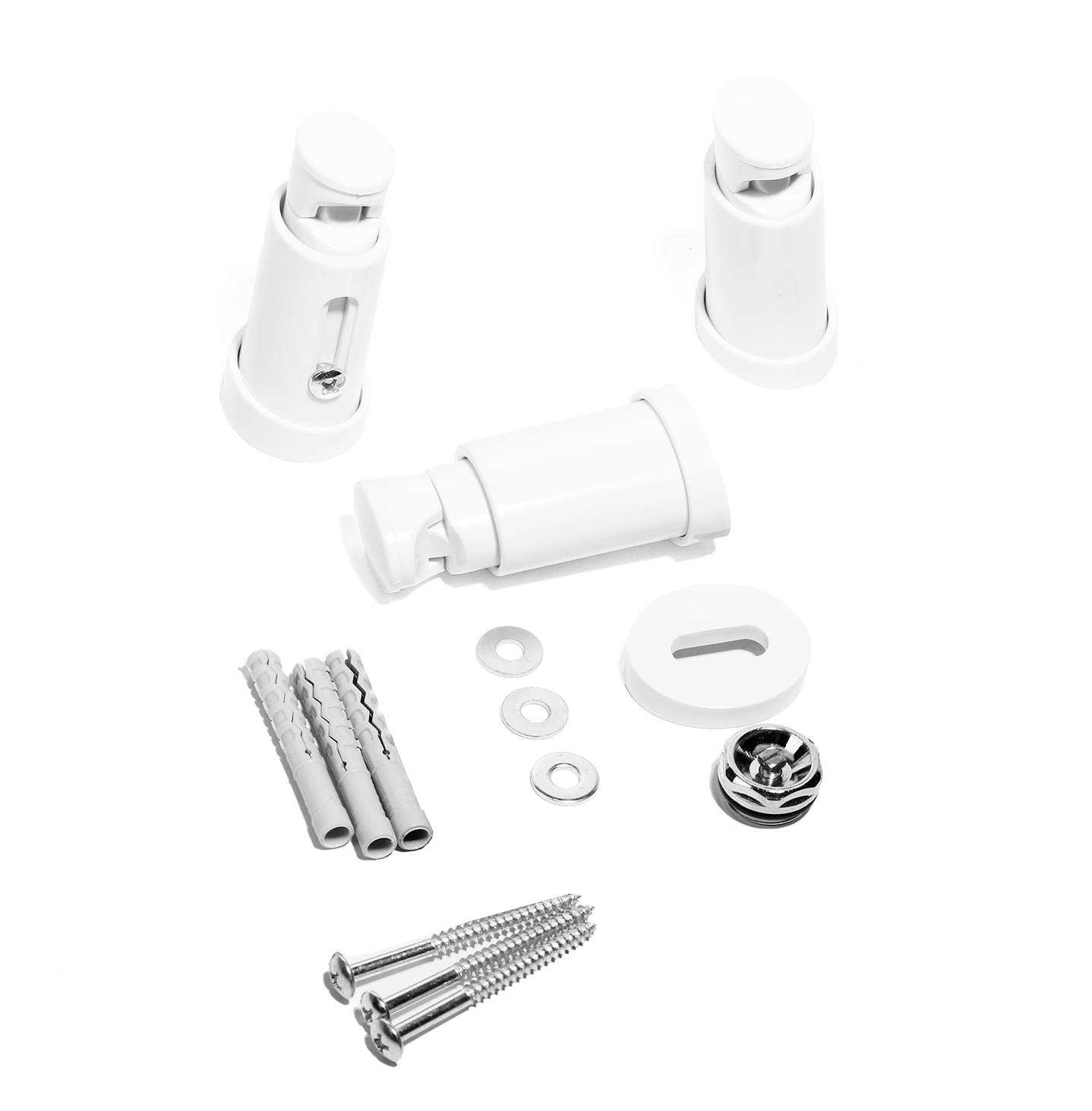 Staffe Per Termosifone Portasciugamani – 3 Pezzi Regolabili (75-95 Mm), In Acciaio Resistente, Colore Bianco, Per Radiatori Curvi O Piatti, Con Viti E Rondelle