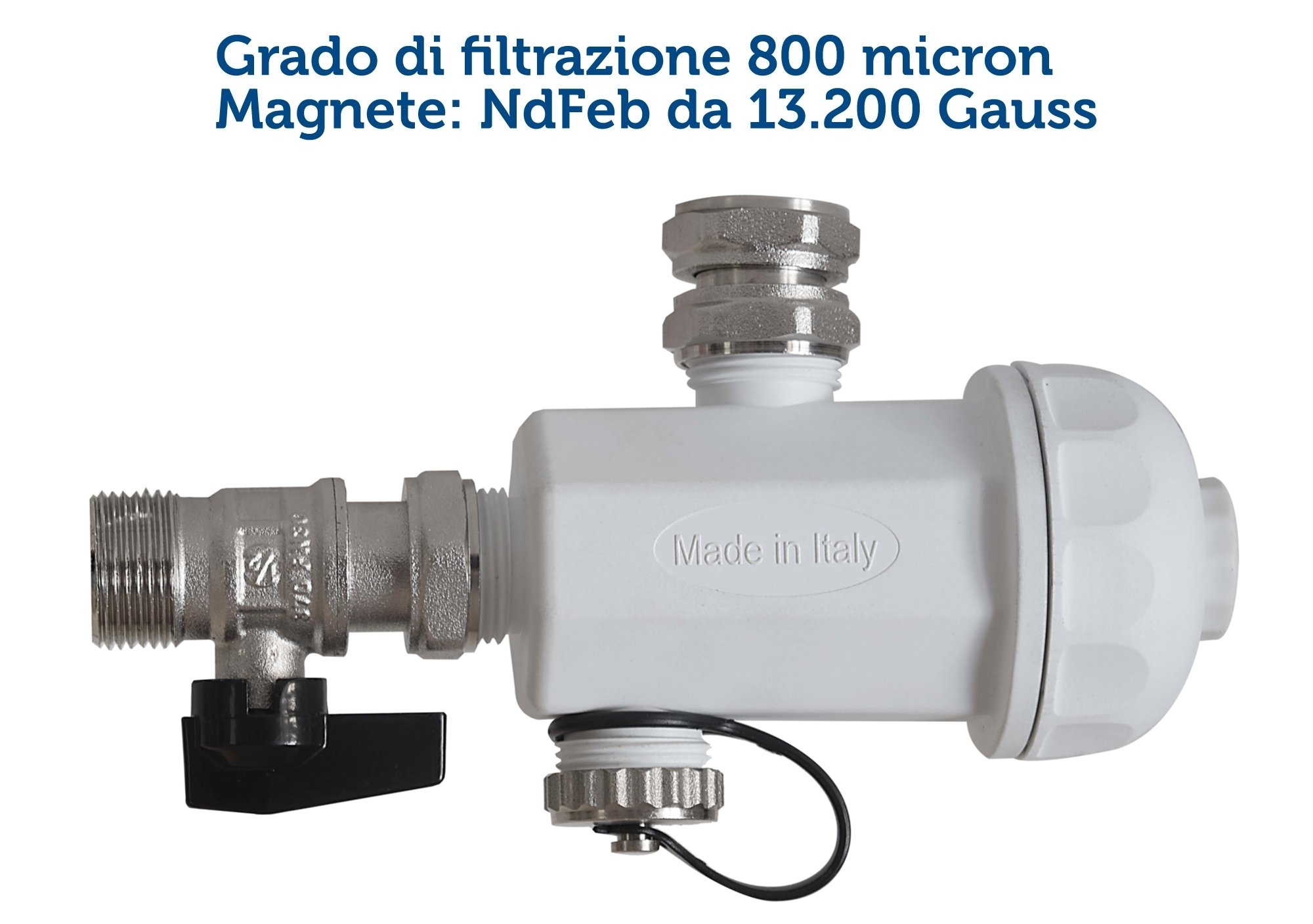 Instalguru Separatore Fanghi Magnetico 1 1/4 DN32 Per Impianti Riscaldamento – Magnete Neodimio 9000 Gauss, Filtro Inox