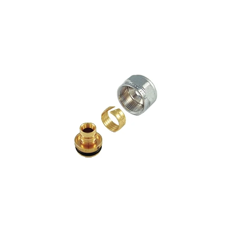 Adattatore cromato per tubo pex con filetto 24x19 Adattatore cromato per tubo pex con filetto 24x19