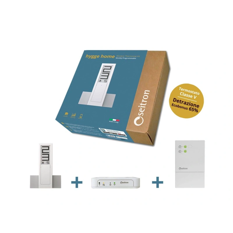 Kit cronotermostato settimanale HYGGE HOME Wi-Fi a batteria, senza