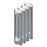 Radiatore multicolonne Zehnder Charleston in acciaio con tubi tondi da 25mm con testata in lamiera d'acciaio