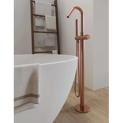Miscelatore "ROMA" oro rosa a pavimento per vasche free standing