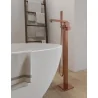 Miscelatore "MILANO" oro rosa a pavimento per vasche free standing