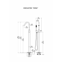 Miscelatore ROMA cromato a pavimento per vasche free standing