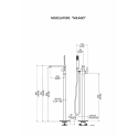 Miscelatore MILANO nickel spazzolato a pavimento per vasche free standing