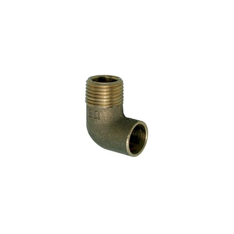 Gomito 90° Maschio a saldare in bronzo per acqua e gas Gomito 90° Maschio a saldare in bronzo per acqua e gas