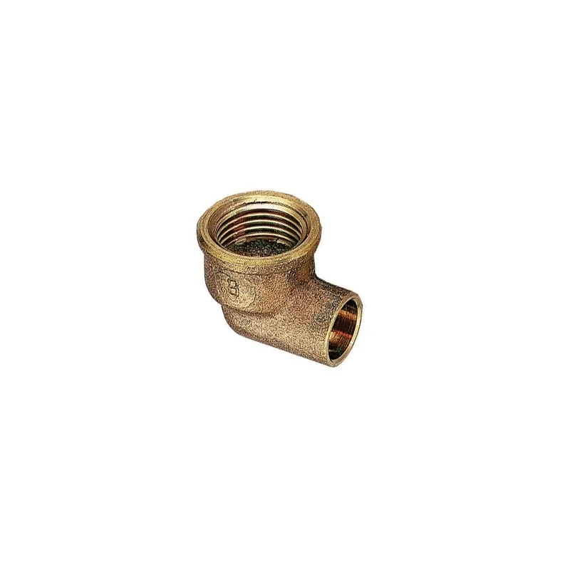 Gomito 90° Femmina a saldare in bronzo per acqua e gas Gomito 90° Femmina a saldare in bronzo per acqua e gas