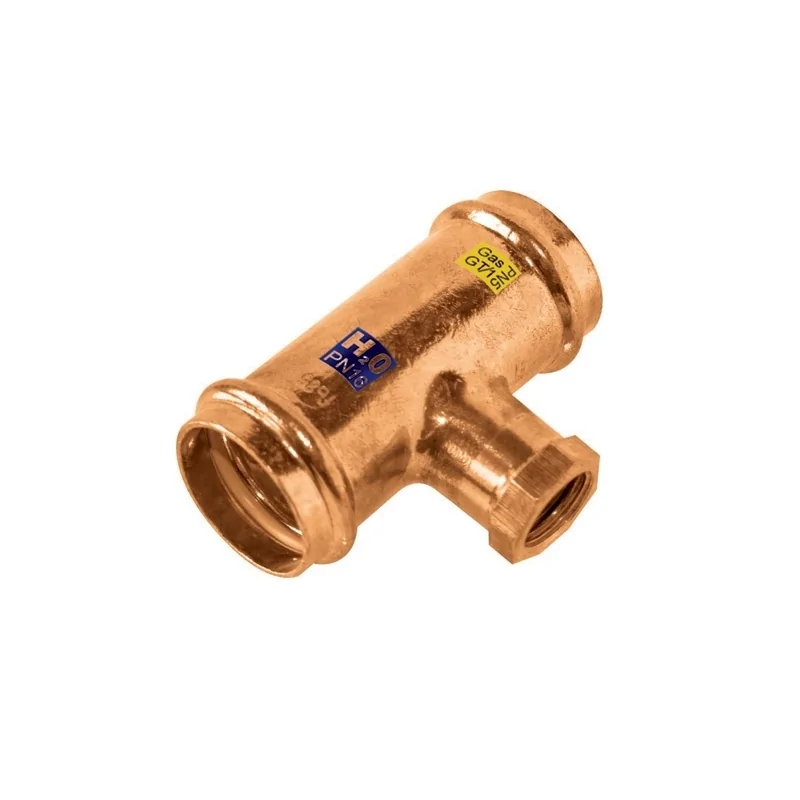 Tee Femmina a pressare in bronzo per acqua e gas Tee Femmina a pressare in bronzo per acqua e gas