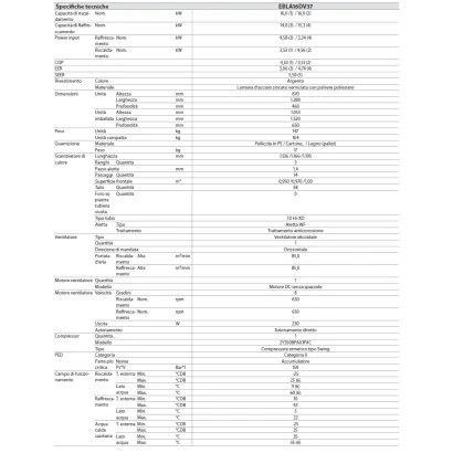 Pompa di calore monoblocco aria-acqua Daikin modello Altherma 3M serie EBLA-D con modulo idronico inverter da 9, 11, 14 e 16 kw