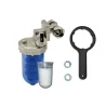 Dosatore di Polifosfato con testa in ottone, attacchi 1/2" girevoli e valvola con by-pass