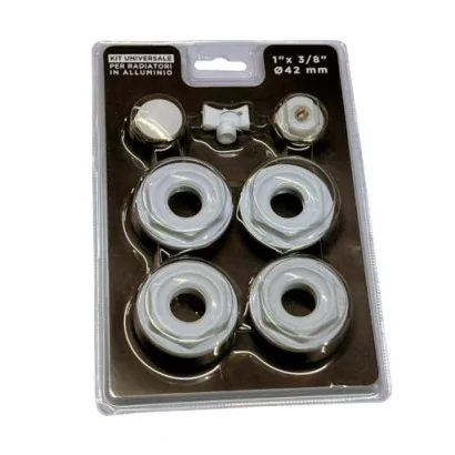 Kit universale per radiatori in alluminio con valvola di sfogo aria orientabile