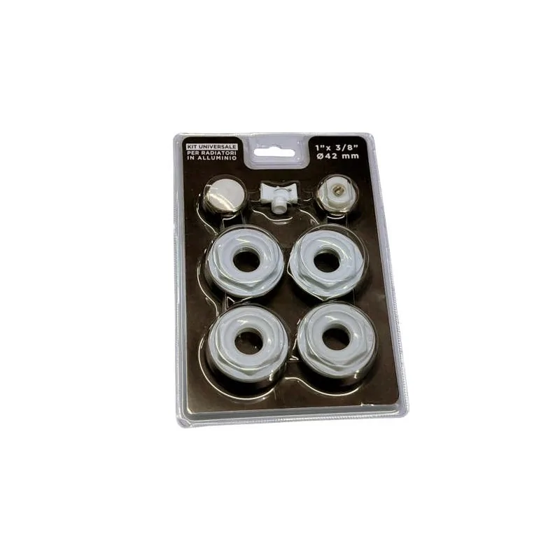 Kit universale per radiatori in alluminio con valvola di sfogo aria orientabile