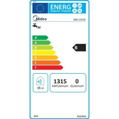 Scaldabagno elettrico multiposizione con riscaldamento a doppia tanica Midea modello ED6