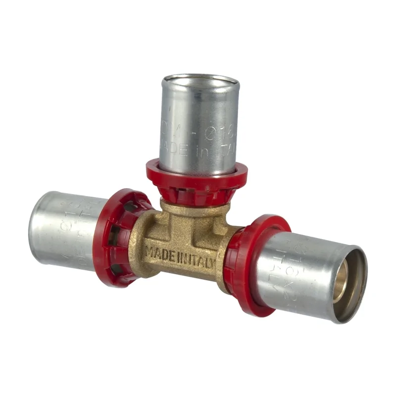 Tee a pressare per connessione tubo multistrato Ø20 Tee a pressare per connessione tubo multistrato Ø20