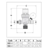 Gruppo di riempimento automatico CALEFFI, articolo 553640, con rubinetto, filtro, valvola di non ritorno e manometro